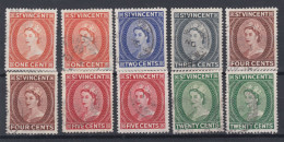 00806/ St Vincent 1955 Issues Low Value Used Selection X10 - St.Vincent (...-1979)