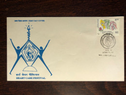 INDIA FDC COVER 1993 YEAR HEART STRESS CARDIOLOGY HEALTH MEDICINE STAMPS - Covers & Documents