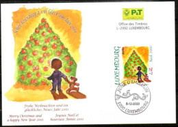 Luxembourg Luxemburg,  2000 , MI 1517, Carte Joyeux Noël, Frohe Weihnachten,, Heureuse Annee 2001 - Storia Postale