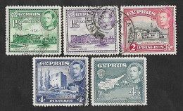 SD)1938 CYPRUS  5 GEORGE IV STAMPS, TOURIST SITES AND MAP, USED - Sonstige & Ohne Zuordnung