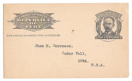 1926 Cuba Jose Marti 1c Postal Card Havana To Iowa USA Light CDS Cancel - Storia Postale