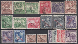 00830/ Malta 1938+ Small Collection 21 Items Used - Collections (sans Albums)