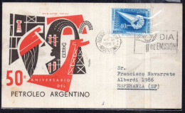 Argentina - 1957 - 50th Anniversary Of Argentine Oil - Oil Industry - Fabbriche E Imprese