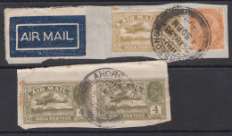00833/ India 1929 Air Mail Issues On Pieces X2 Items - 1911-35 King George V