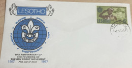 O) 1972 LESOTHO, SCOUTS, LORD BADEN POWELL,  BOY SCOUT MOVEMENT, FDC XF - Lesotho (1966-...)