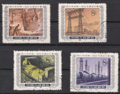 00853/ China 1955 8f Multicoloured 5 Year Plan Issues X4 Fine Used - Oblitérés