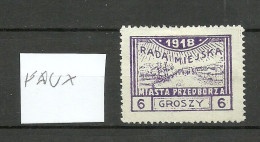 FAUX Poland Polen Polska 1918 Local Post Przedborz Michel 9 * Fake Forgery Fälschung - Nuovi