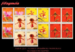 CUBA. BLOQUES DE CUATRO. 1971-11 FLORA. ORQUÍDEAS TROPICALES. PRIMERA SERIE - Ungebraucht