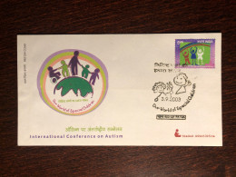 INDIA FDC COVER 2003 YEAR AUTISM HEALTH MEDICINE STAMPS - Briefe U. Dokumente