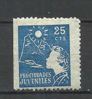 SPAIN Spanien Espana 1930ies Pro Ciudades Juveniles 25 Cts * Charity For Children Kinderhilfe - Beneficenza