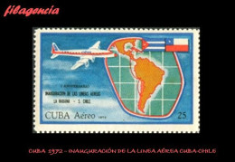 CUBA MINT. 1972-12 PRIMER ANIVERSARIO DE LA LINEA AÉREA HABANA-SANTIAGO DE CHILE - Nuovi