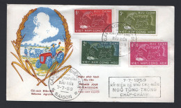 1959  Agrarian Reform Set Of 4 On FDC  Sc 112-5 - Vietnam