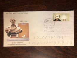 INDIA FDC COVER 2009 YEAR BRAILLE BLINDNESS HEALTH MEDICINE STAMPS - Covers & Documents