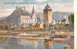 73691184 Oberwesel Rhein Liebfrauenkirche Und Burg Schoenburg Kuenstlerkarte Rhe - Oberwesel