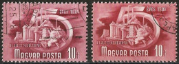 Hungary 1951 - Mi 1174 - YT 928B ( Five Years Plan : Heavy Industry ) Two Shades Of Color - Variétés Et Curiosités