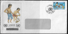 Anguilla FDC Sc. 449. 35th Anniversary Of The International Year Of The Child - UNICEF. FDC Cancellation On FDC Envelope - Anguilla (1968-...)