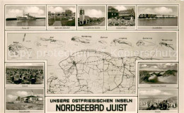 73690387 Juist Nordseebad MS Frisia XV Bahnhof Inselkarte Strand Ev Kirche Kuran - Juist