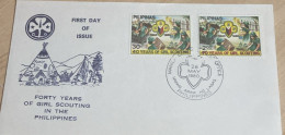 O) 1980  PHILIPPINES, SCOUTS - GIRL SCOUTS - ACTIVITIES - MISSIONS, REFORESTATION, FDC XF - Philippines