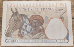 P#27 - 25 Francs French West Africa 1942 - XF!! - Estados De Africa Occidental