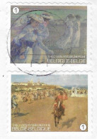 THEME PEINTURE - THEO VAN RYSSELBERGHE 2 TIMBRES SUR LETTRE BELGIQUE POUR LA FRANCE - VOIR LES SCANNERS - Lettres & Documents