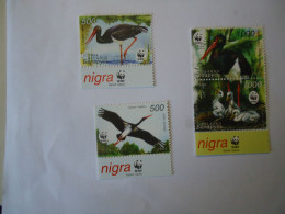 BELARUS   MNH   STAMPS 4  BIRDS BIRDS WWF STORKS - Picotenazas & Aves Zancudas