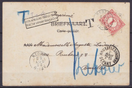 Pays-Bas - CP Carte Photo Megen Imprimé Affr. 1c Càd MEGEN /28 AUG 1902 Pour Et Taxée à BRUXELLES - Griffe [NON ADMIS AU - Cartas & Documentos