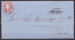 L. Datée 25 Août 1867 De PONTELLAS Affr. 25r - Griffe (MESAO) Pour PORTO - Storia Postale