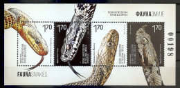 BOSNIA AND HERZEGOVINA 2018,SERBIA BOSNIA,ANIMALS,SNAKES,BLOCK,,MNH - Serpientes