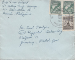 Philippines 1950: Manila To Wuppertal-Hahnesberg - Philippines