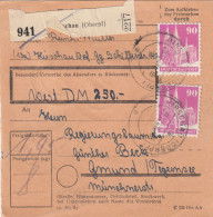 BiZone Paketkarte 1948: Hirschau Nach Gmund, Wert 250 DM - Lettres & Documents