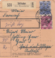 BiZone Paketkarte 1948: Söllhuben über Rosenheim Nach Eglfing-Haar - Covers & Documents