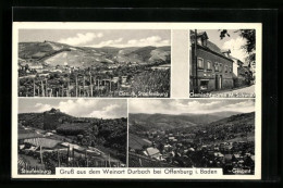 AK Durbach Bei Offenburg I. Baden, Gemischtwaren M. Schwab, Staufenburg, Ortsansicht  - Staufen