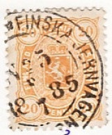 FINLAND : 1885 20 Penni Orange Yvert 23 Ambulant : FINSKA JERNVAGENS No 5 - Gebruikt