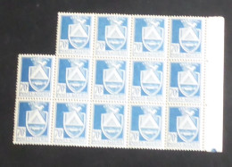 ALGERIE - 1942-45 - N°YT. 188 - Constantine 70c Bleu - Bloc De 14 Bord De Feuille - Neuf Luxe ** / MNH / Postfrisch - Ungebraucht