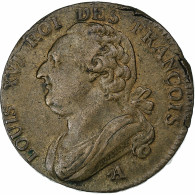 France, Louis XVI, 12 Deniers, 1791·3, Paris, Rosette, Cuivre, TTB+ - Autres & Non Classés