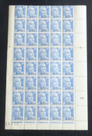 ALGERIE - 1945-47 - N°YT. 241 - Marianne De Gandon 10f Bleu - Bloc De 40 Bord De Feuille - Neuf Luxe ** / MNH - Neufs