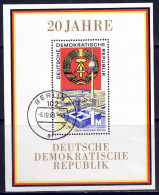 DDR 1969 - 20 Jahre DDR (I), Block 28, Gestempelt / Used - 1950-1970