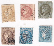 Lot De 6 Timbres Cérès 1870 , Scan Recto Verso - 1870 Bordeaux Printing