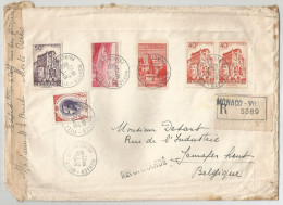 Monaco Yv.313B En Paire Sur Lettre Recommandée 1957 - Storia Postale