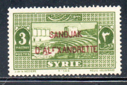 SANDJAK D'ALEXANDRETTE ALEXANDRETTA 1938 OVERPRINTED 3p MLH - Unused Stamps