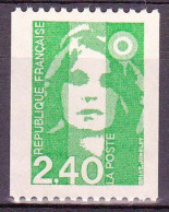 2823a Marianne BRIAT 2,40 Vert Roulette Neuf Numéro 460 En Rouge Au Dos Avec Numéro 470 En Rouge Peu Marqué Au Dessus - Coil Stamps