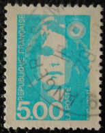 2625 France 1990 Oblitéré Marianne Du Bicentenaire Ou Briat  5,00 F Bleu-vert - 1989-1996 Marianne (Zweihunderjahrfeier)