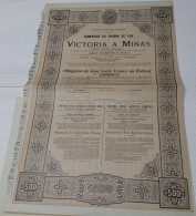 Brésil - Compagnie Du Chemin De Fer De Victoria A Minas - Obligation De  500 Frs. Au Porteur - Rio De Janeiro 1906. - Spoorwegen En Trams