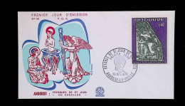 CL, FDC, 1 Er Jour, Andorre La Vieille, 24 Oct. 1971, Fresques , Retable De St Jean De Caselles - Lettres & Documents