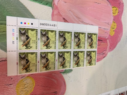 Hong Kong Stamp Definitive Birds Owl Strip Of 10 With Numbers - Ungebraucht