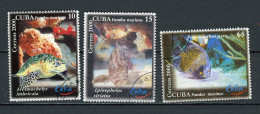 CUBA - FONDS MARINS  N°Yt 3897+3898+3899 Obl. - Gebraucht