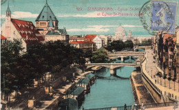 FRANCE - Strasbourg - Vue Sur L'église St Jean Et L'église St Pierre Le Jeune - Colorisé  - Carte Postale Ancienne - Strasbourg