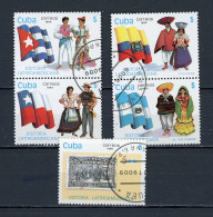 CUBA - HISTOIRE DE L'AMÉRIQUE LATINE  N°Yt 3064/3068 Obl. - Gebraucht