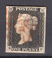 P0580 - GRANDE BRETAGNE Yv N°1 Penny Black 4 Marges - Used Stamps