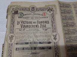 La Victoire Des Flandres - Vlannderens Zege - Kapitaalsaandeel Volledig Afbetaald En Aan Toonder - Gent 1925. - Banco & Caja De Ahorros